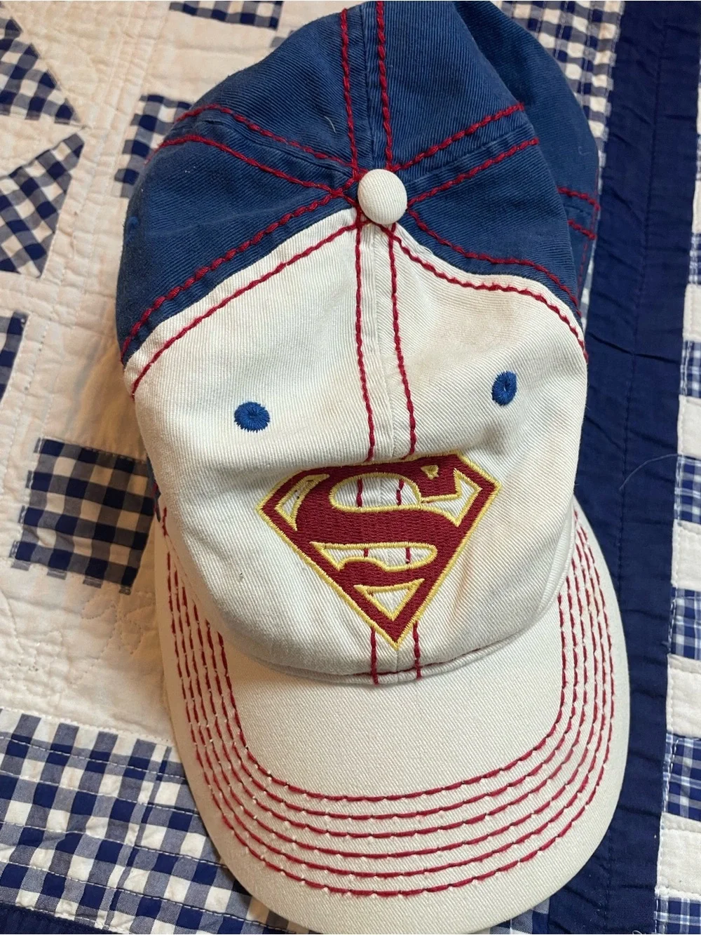 Kids Supergirl Baseball Cap - White and Blue